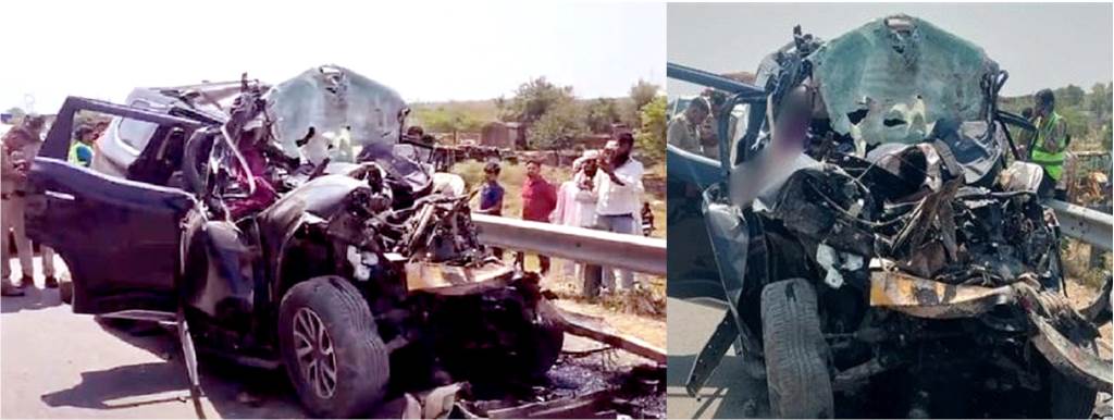 Accident on Kundli Manesar Palwal Expressway 5 UP police personnel killed